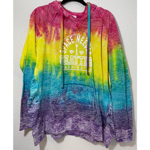 Tie Dye Seattle Space Needle Hoodie XXL